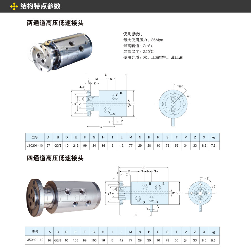 單通路旋轉接頭